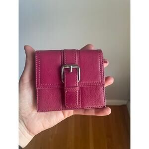 Fossil Pink wallet Change purse Leather FOSSIL Mini Bifold Wallet Y2K Style Snap